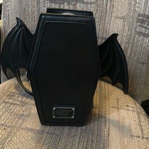 Black Coffin Bat Backpack/Cross Body Purse